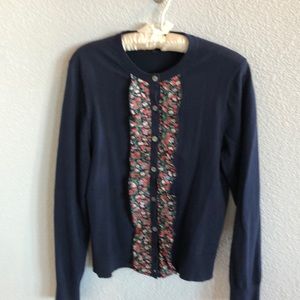 J Crew cardigan with Liberty trim